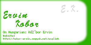 ervin kobor business card